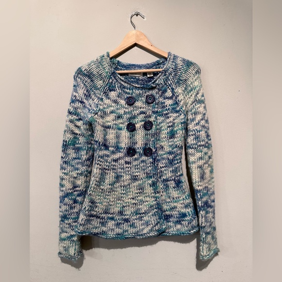 Anthropologie Sweaters - ANTHROPOLOGIE SLEEPING ON SNOW WOOL DOUBLE BREASTED MARLED CARDIGAN SWEATER XS